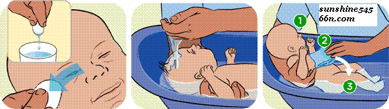 حمام الطفل حديث الولادة